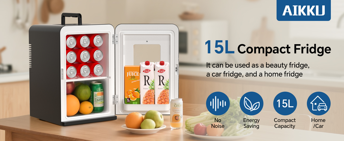 Автомобільний міні-холодильник 2 в 1 з функцією охолодження та підігріву, 15Л, 12V/220V для авто, дому та офісу, чорний