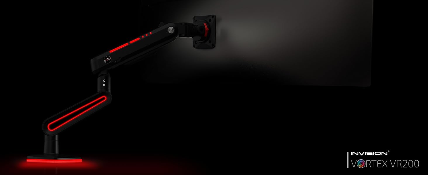 Кріплення для монітора Invision Vortex Gaming – 27–57 дюймів – Curved & UltraWide – RGB LED – 3–18 кг (VR200)