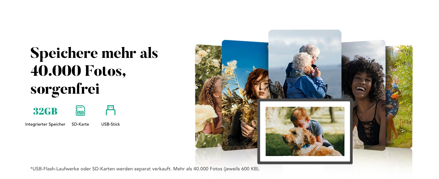 Цифрова фоторамка Lexar 10.1 дюйма IPS Touch Screen, Wi-Fi, 32 ГБ, підтримка Frameo, антибліковий екран, чорна