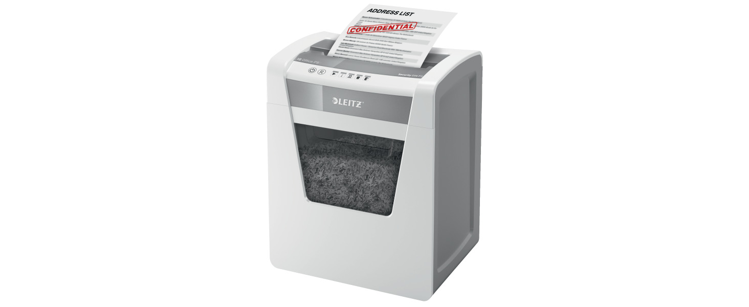 Шредер Leitz IQ Office P5 Mikroschnitt: 10 листів, для офісу, білий