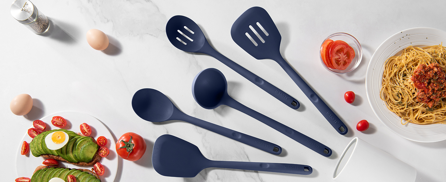 Набір кухонних аксесуарів U-Taste з силікону (5 шт.), стійкий до 315°C, BPA-free, антипригарне покриття, для приготування, перемішування, подачі