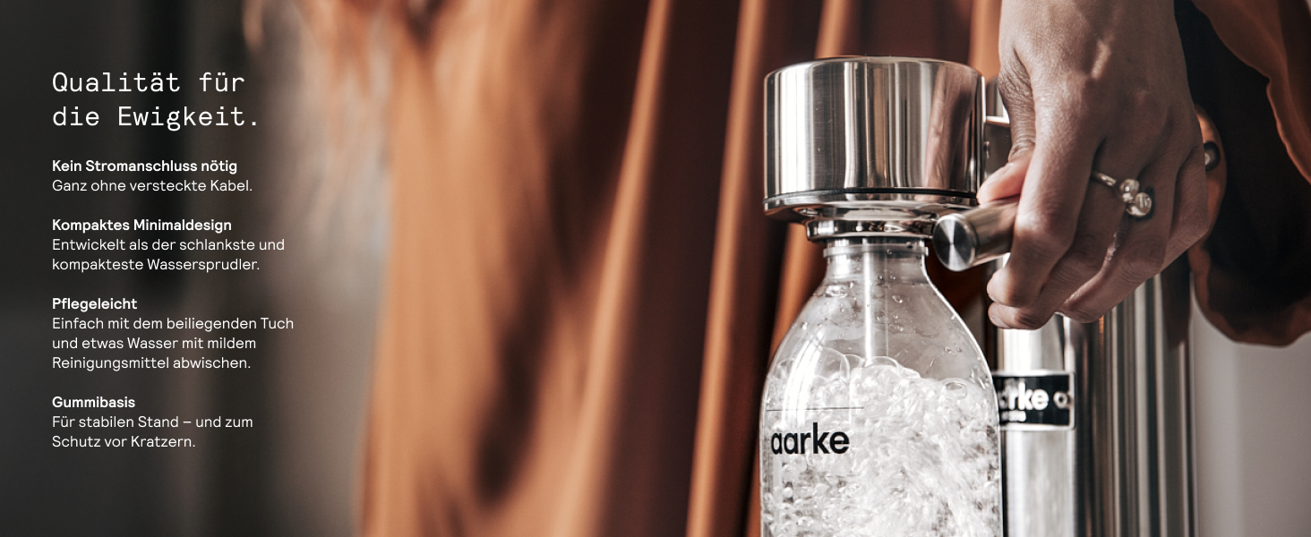 Сифонизатор для води Aarke Carbonator 3 з нержавіючої сталі, з PET-пляшкою 1л
