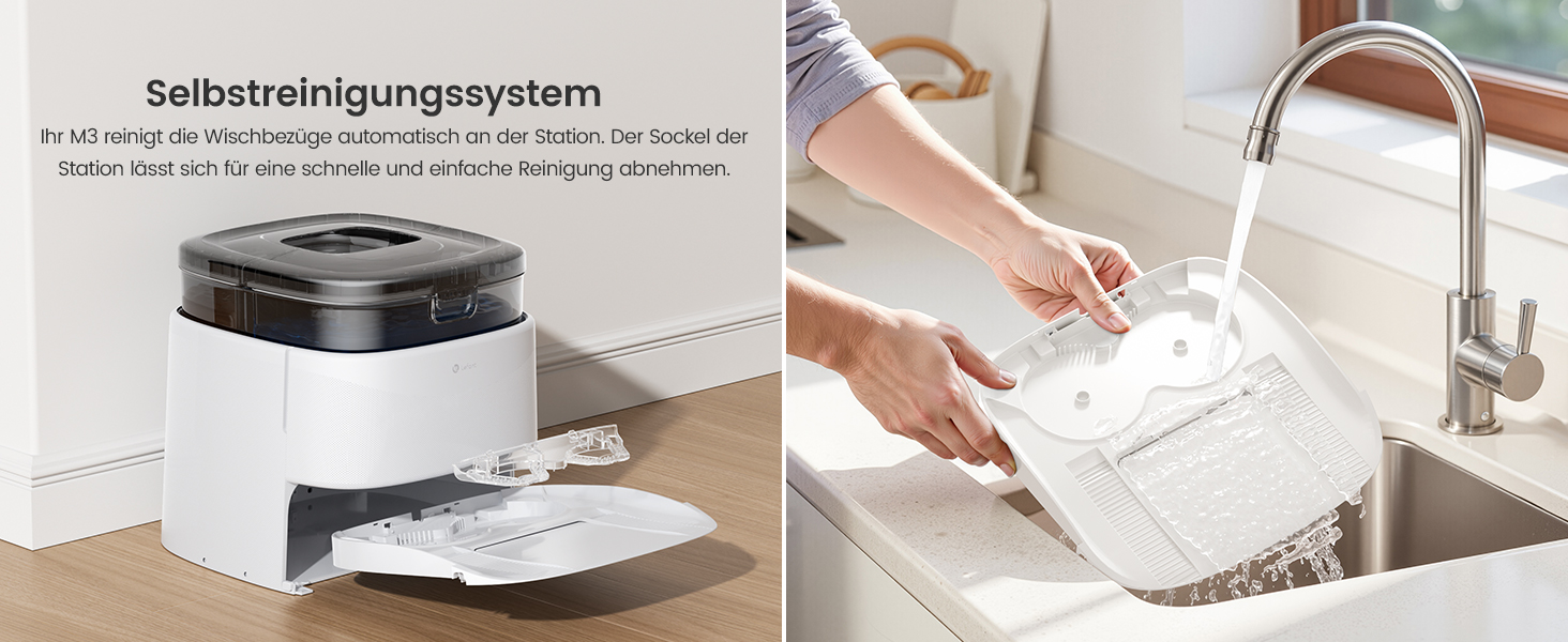 Робот-пилосос Lefant M3 з функцією миття, 12000Pa, LiDAR-навігація, білий