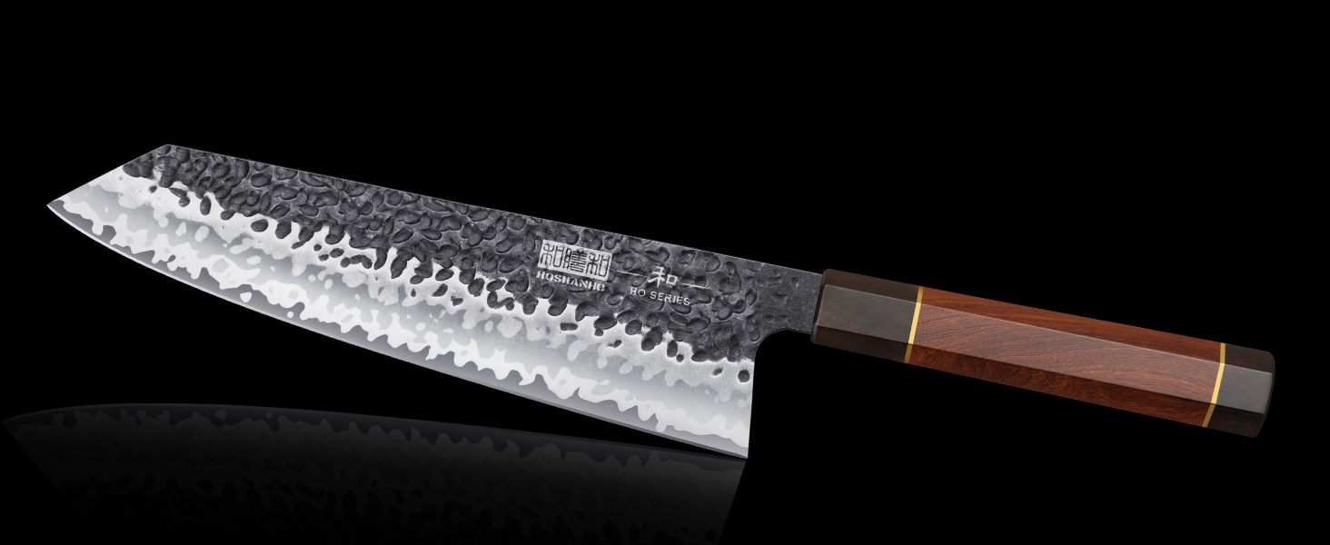 Японський ніж Santoku HOSHANHO 18 см з високоякісної сталі, кухонний ніж для професіоналів та дому, зручна ручка, подарункова коробка