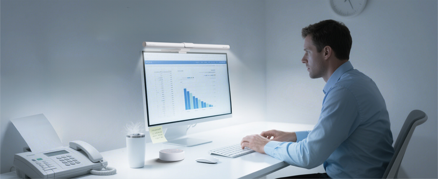 LED лампа для монітора Quntis 40см з підсвічуванням, регульована, захист очей, для офісу та дому