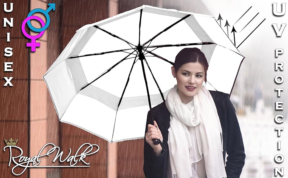 Автоматична вітрозахисна парасолька Royal Walk Umbrella Stormproof Automatic (Біла)