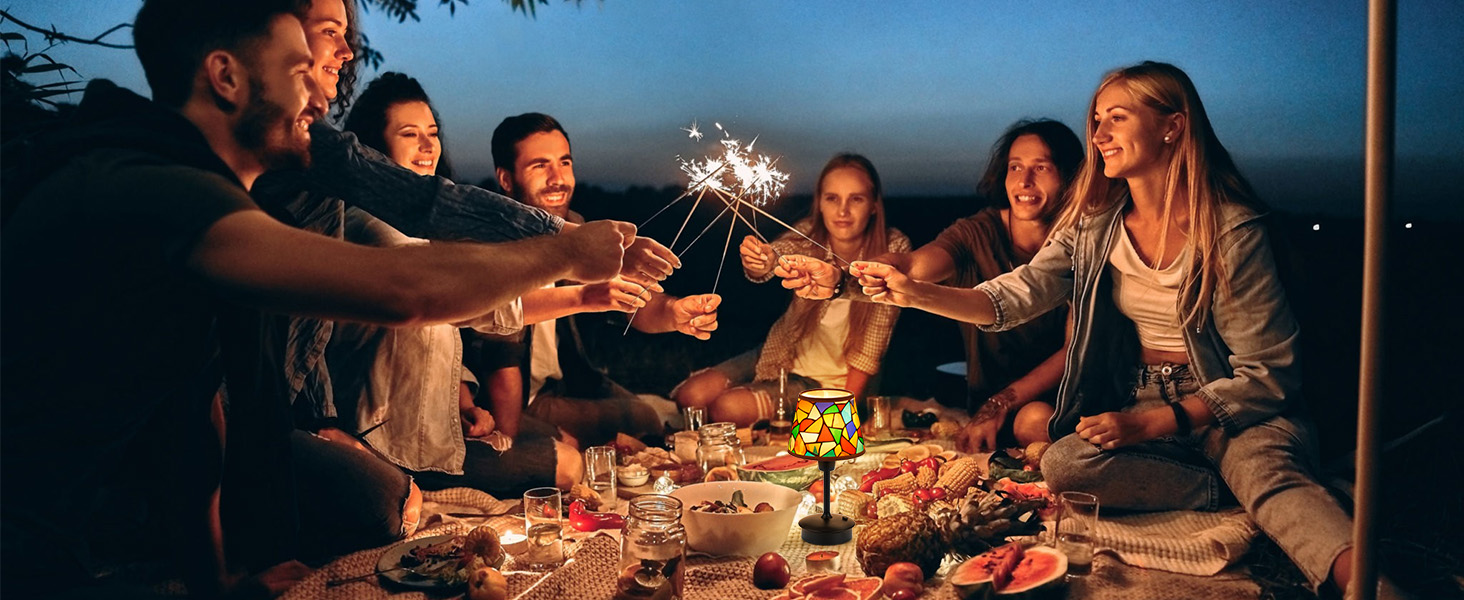 2 шт. Бездротові настільні лампи для обіднього столу з акумулятором 5200mAh, сенсорне регулювання яскравості, портативні лампи для ресторану, вітальні, спальні, бару, їдальні, нічники (багатобарвні, 2 шт.)