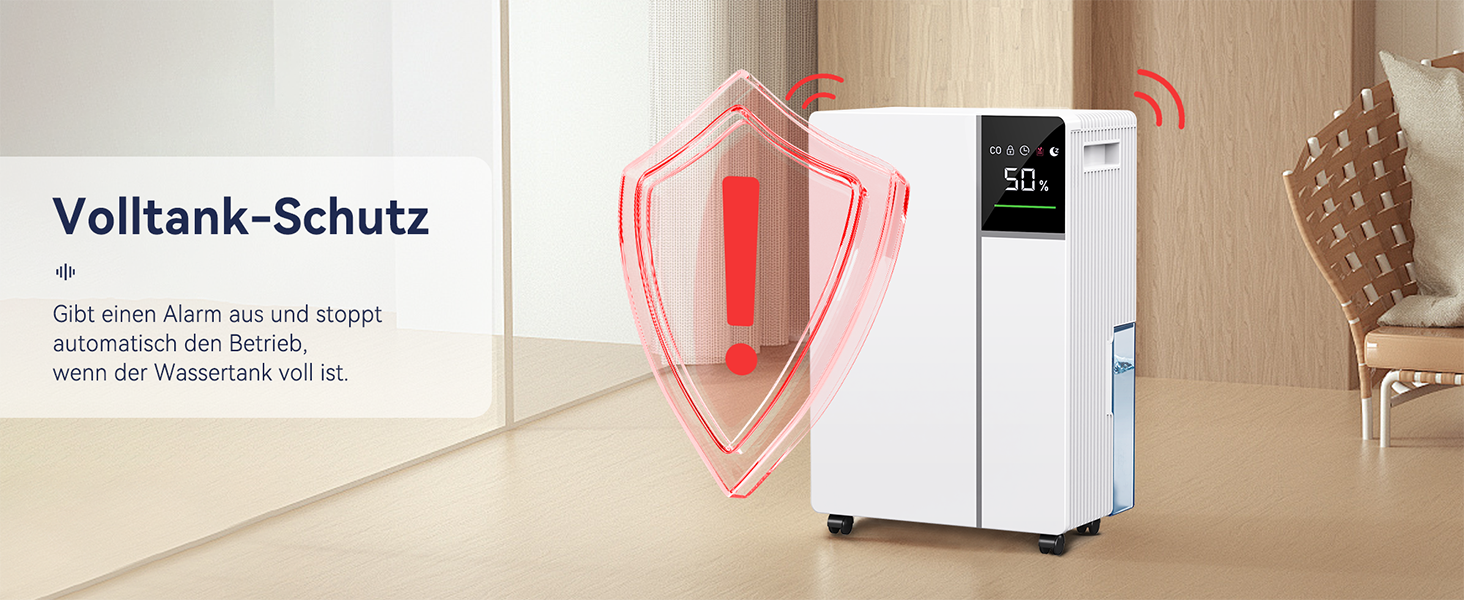 Електричний осушувач повітря Fwoueot 16L/24h для дому: осушувач з компресором, 16л/24г, для приміщень до 45м², автоматичне відтанення, 3 режими, таймер 24г, великий бак 2л, з колесами, для спальні