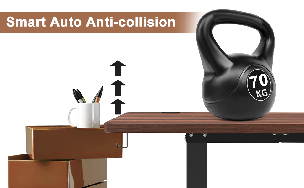 Електричний стоячий стіл Devoko 180x80 см з USB-портом, 3 положення, таймер, блокування, рустикальний/вінтажний колір