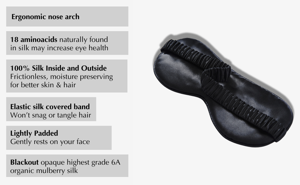 Сліпиця для сну з 100% натурального шовку морської кульбаби (22 momme), для сну, прохолоди, комфорту та повного затемнення. Шовкова стрічка, чиста шовкова наповнювач (Морська синя) - справжній 22 мм