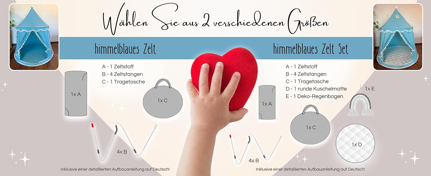 Дитячий намет LIONHERZ® DAS ORIGINAL: Принцесин замок з бавовни та льону | З фібергласовими стержнями та сумкою | Стабільний намет-тіпі для дівчаток (без аксесуарів)