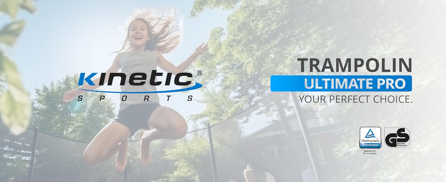 Батут Kinetic Sports 'Ultimate Pro' Ø 305 см для дітей з драбиною та захисною сіткою - чорно-неоново-зелений