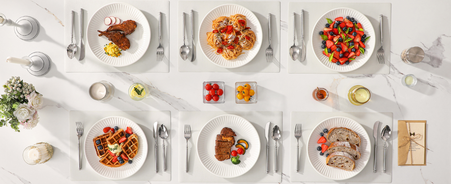 Набір посуду MALACASA LEILA Weiß для 6 осіб, 18 предметів, порцеляна, скандинавський стиль, білий