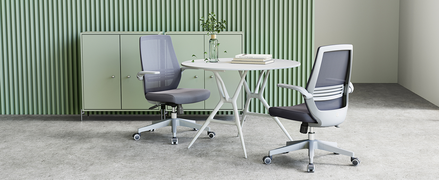 Офісний крісло SIHOO ергономічне з регульованими підлокітниками, підтримкою попереку та м'якою спинкою Mesh. Сірий колір.