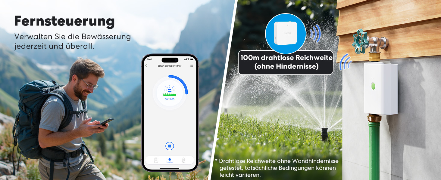 Meross MST100 Контролер поливу WiFi для вулиці з керуванням через додаток | Apple Home, Alexa, Google Home | Моніторинг витрати води