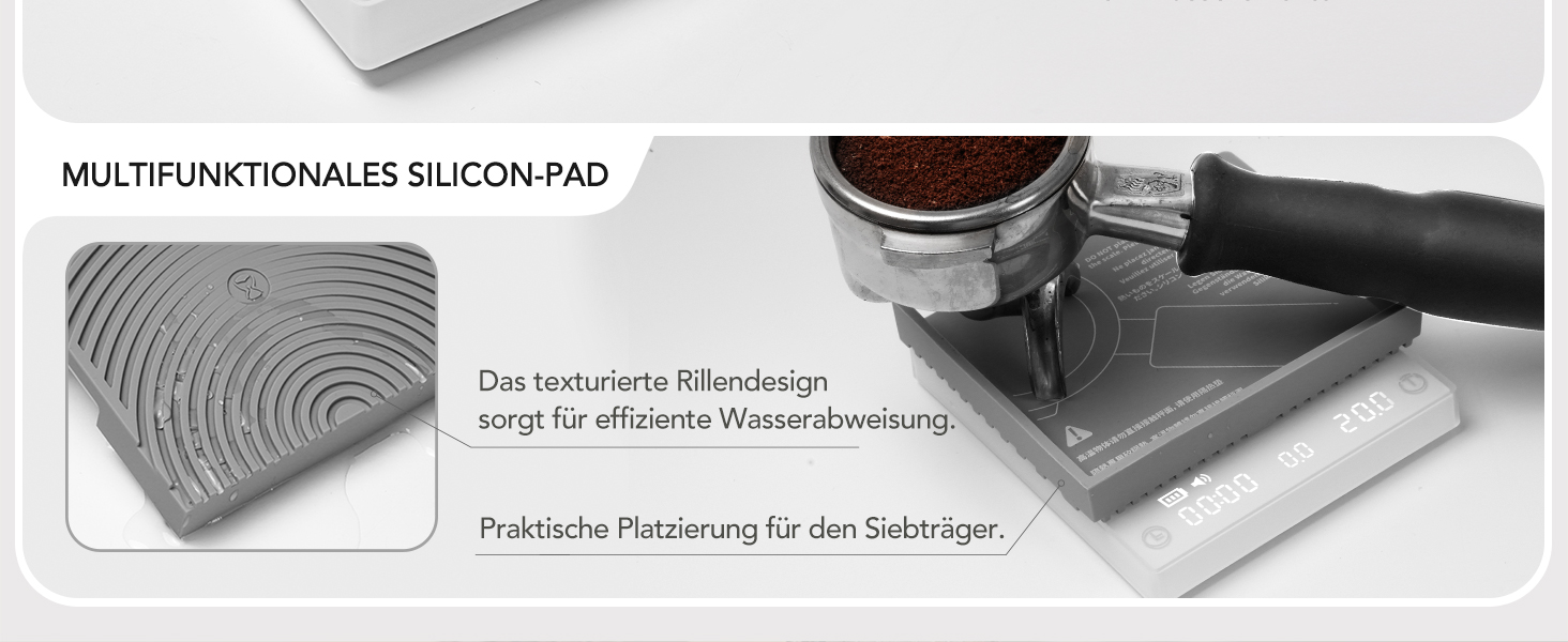 Ваги для кави TIMEMORE з таймером, контролем потоку, точність 0,1г, автоматичний таймер, ємність 2000г, чорний