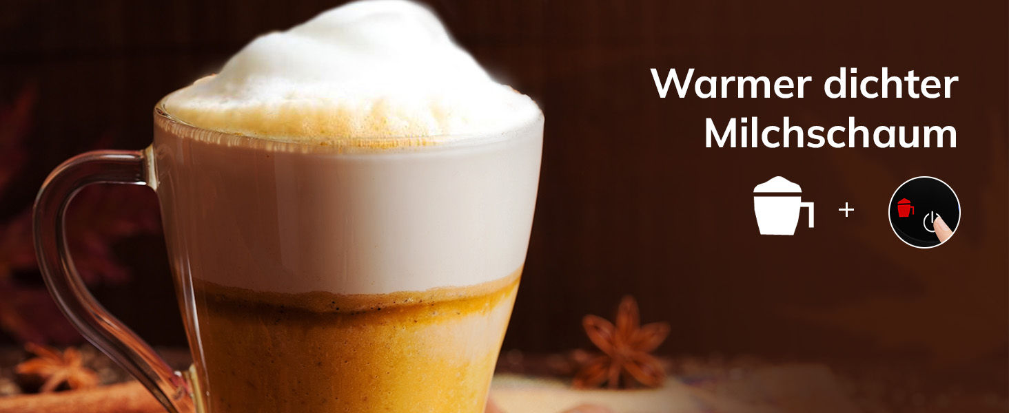 Morpilot Електричний піноутворювач молока 6-в-1, для капучино, лате, гарячого шоколаду, 130-500 мл, 600 Вт, антипригарне покриття, нержавіюча сталь, чорний