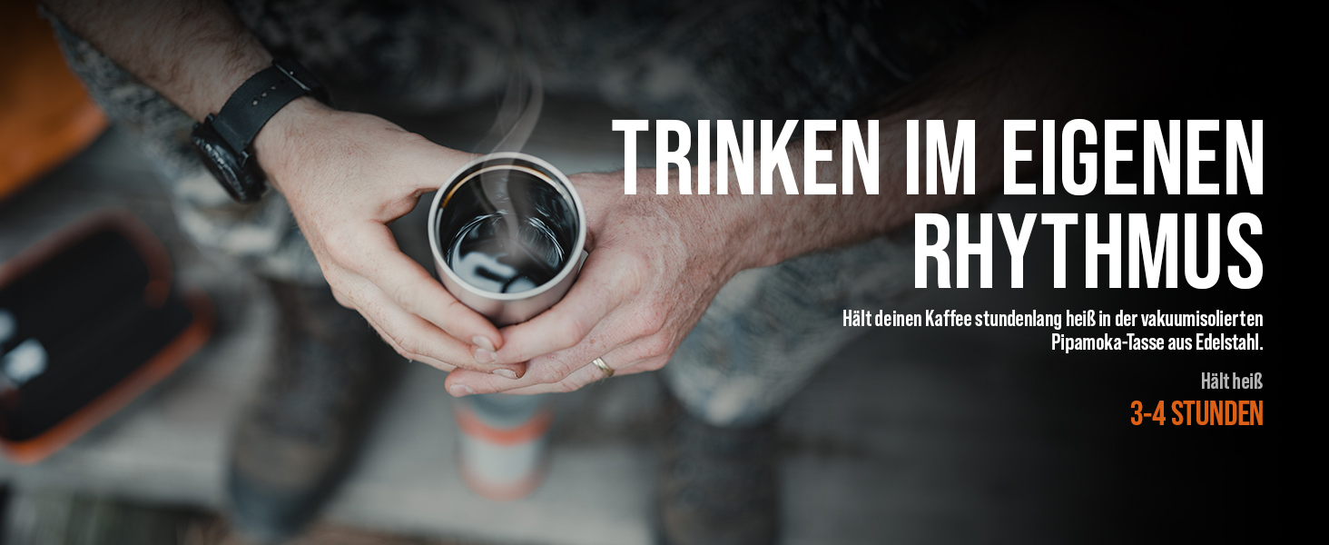 WACACO Pipamoka - портативна кавомашина для подорожей, ручна, з нержавіючої сталі, 300 мл