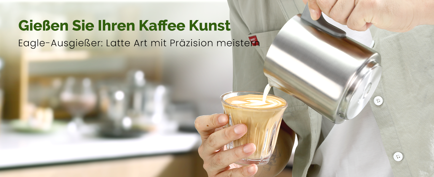 Електричний спінювач молока Maestri House 500 мл 4-в-1 з керуванням Smart Touch, функція пам'яті, для лате, гарячого шоколаду та теплого молока, чорно-сірий