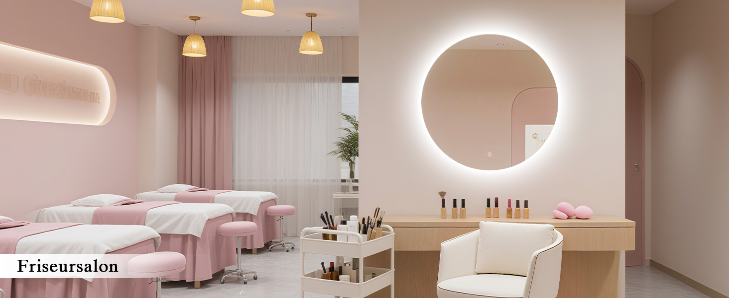 LED-дзеркало для ванної кімнати круглої форми 50 см з підсвічуванням, сенсорним вимикачем, регулюванням яскравості, 3 кольорами світла, функцією пам'яті, HD скло, захист від вибуху