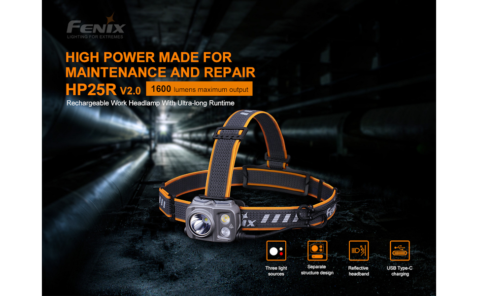 Налобний ліхтар Fenix HP25R V2.0 21700 