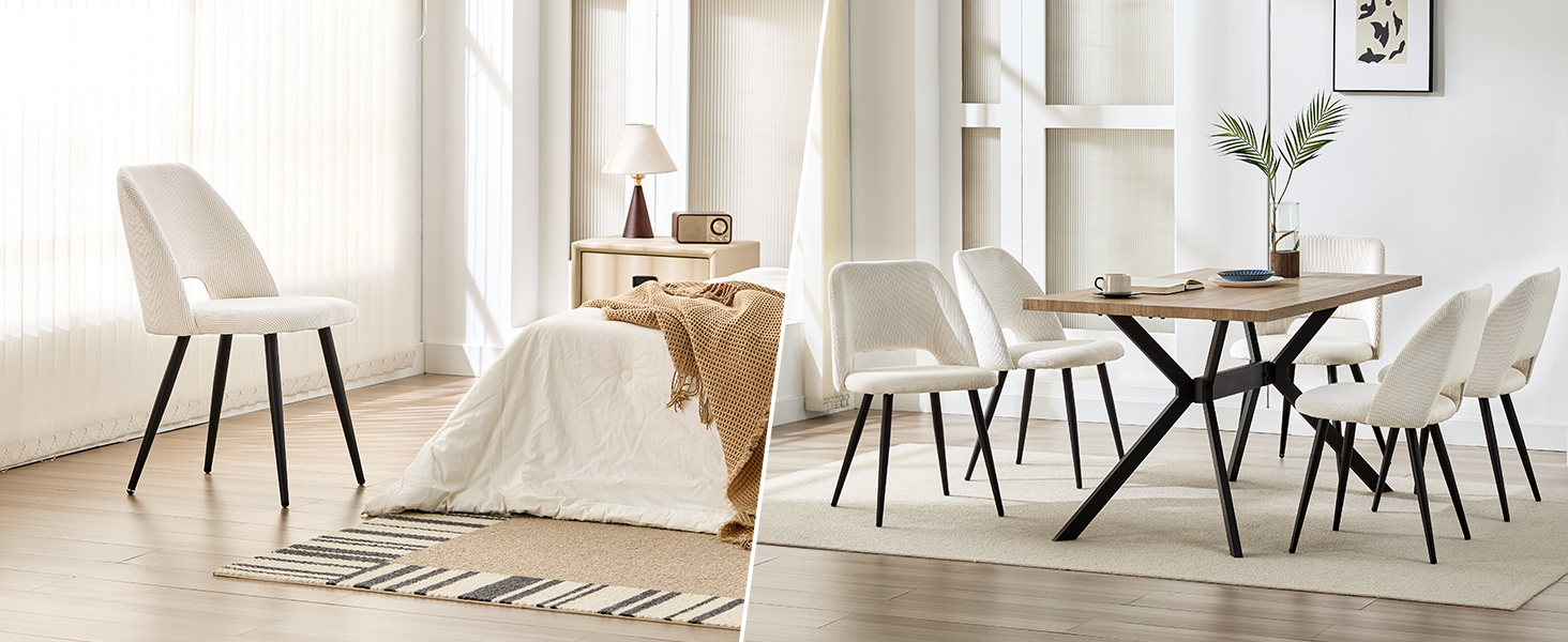 Набір з 4-х обідніх стільців у вітальню, кухню, спальню, бежеві, з вирізом на спинці, з м'якою оббивкою з велюру