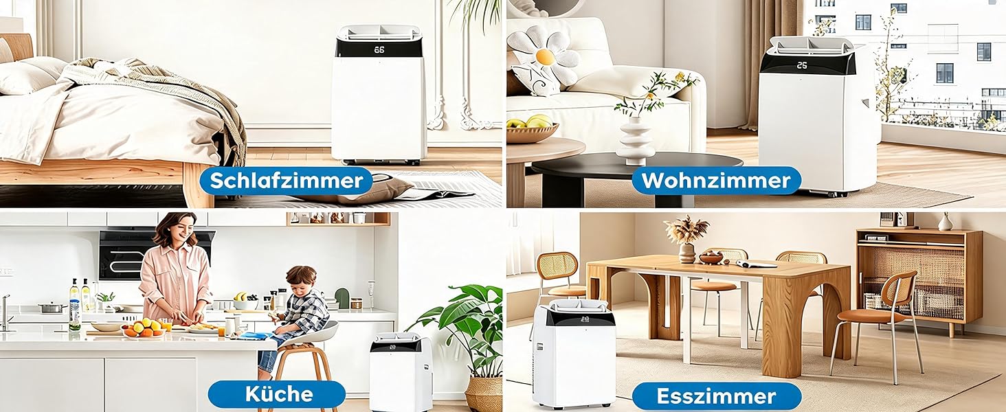 Мобільний кондиціонер Acekool 12000 BTU 4-в-1 з нічним режимом, енергокласу A, для кімнат до 51м²