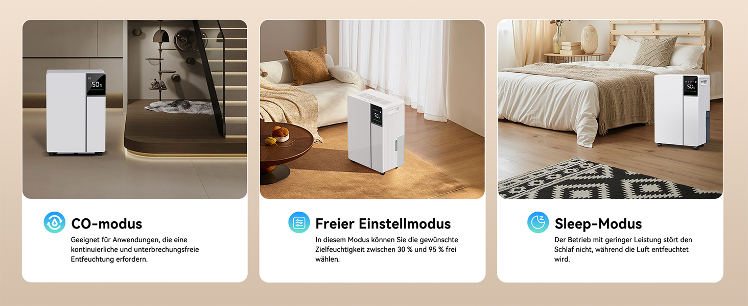 Електричний осушувач повітря Fwoueot 16L/24h для дому: осушувач з компресором, 16л/24г, для приміщень до 45м², автоматичне відтанення, 3 режими, таймер 24г, великий бак 2л, з колесами, для спальні