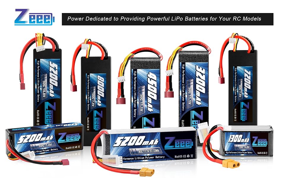 Акумулятор Zeee 3S LiPo 5200mAh 11.1V 80C з роз'ємом XT60 для RC моделей (набір 2 шт.)