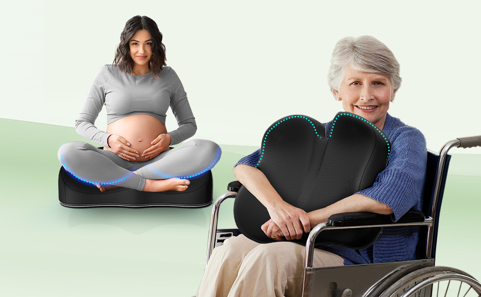 Подушка ортопедична з піни Memory Foam для офісного крісла, дому та авто, чорна. Комфортне сидіння, антиковзкий низ.