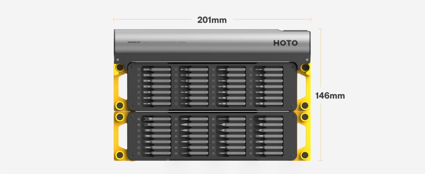 HOTO SNAPBLOQ™ S-A01 Міні-електричний шуруповерт: Набір прецизійних викруток з магнітним наконечником для ремонту телефонів, ноутбуків, окулярів та годинників