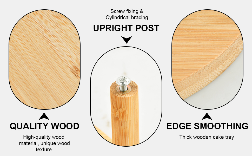 Багатоярусний стійка для тортів та капкейків з дерева, 4 яруси, Ø 30/32 см, для вечірок, днів народжень, святкового декору