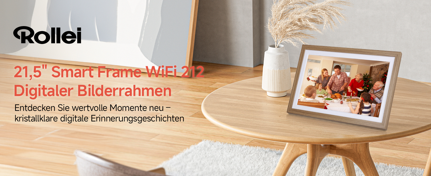 Роллеї Смарт Фрейм WiFi 1010: Цифровий фоторамка 10.1 дюйма з сенсорним екраном IPS, 32GB, дизайн 