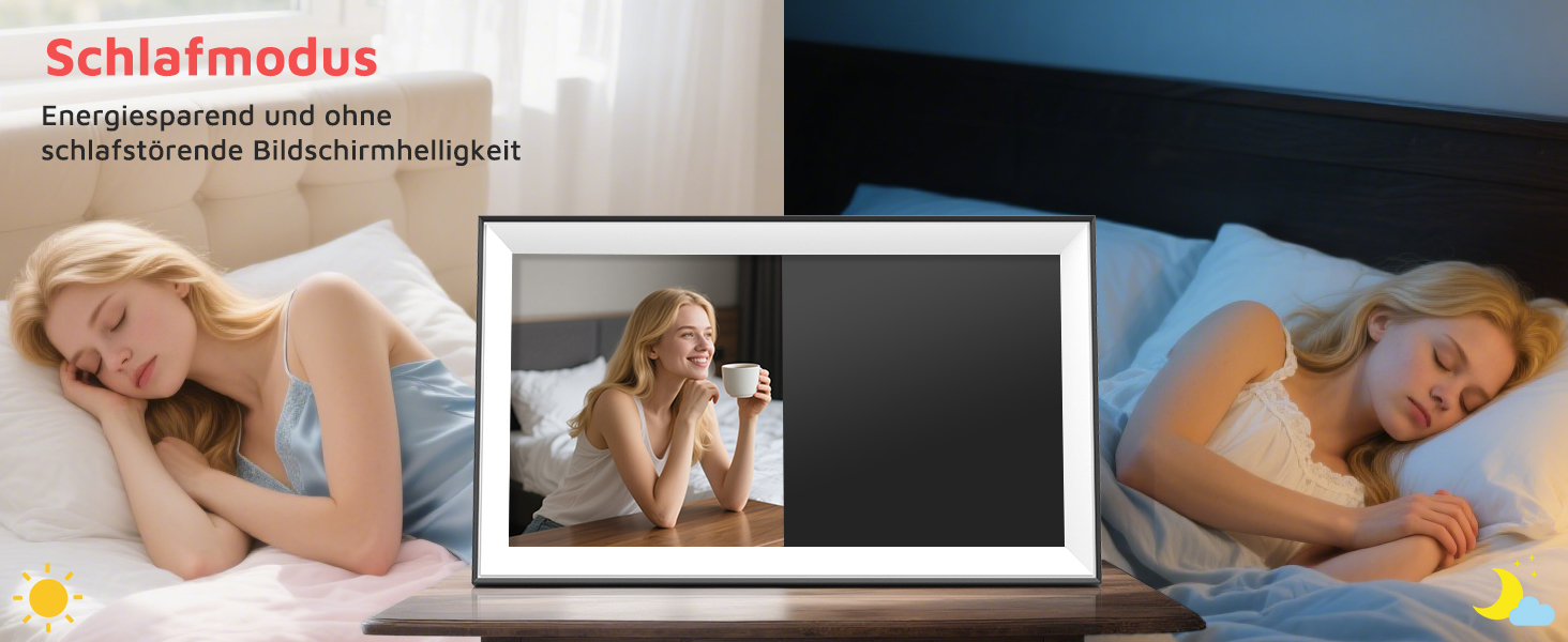 Цифровий фоторамка Hesmor 15.6 дюймів з Wi-Fi, FHD 1920*1080, IPS, сенсорний екран, 32GB, автоповорот, Frameo App