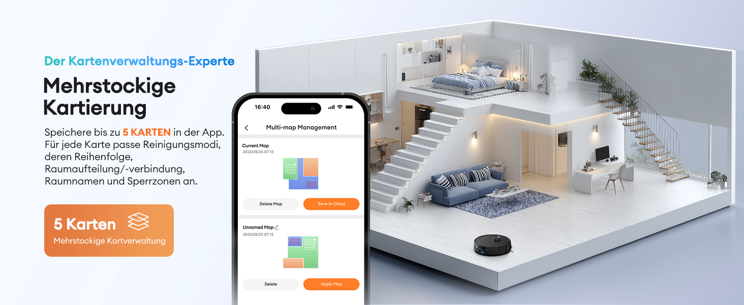 Робот-пилосос Ultenic T20 Pro з функцією миття, 8000 Па, док-станція 3,5 л, для шерсті тварин та килимових покриттів, AI-лазерне уникнення перешкод, керування через додаток