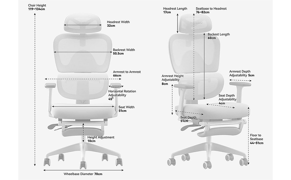 Офісний крісло MUSSO X700 з регульованою поперековою підтримкою GlideTrack, 6D підлокітниками, 4D підголівником та зсувною основою та підставкою для ніг – інтелектуальний комфорт для роботи, навчання та геймінгу (чорний)