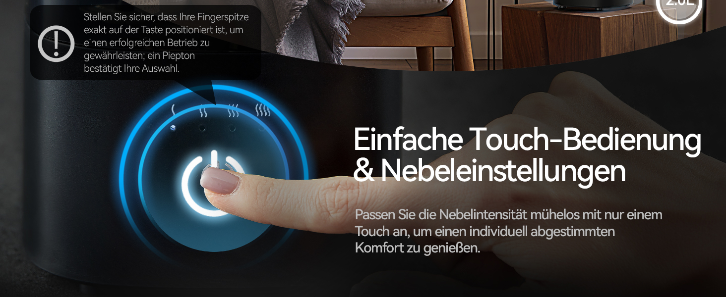 Зволожувач повітря автоматичний для спальні та великих приміщень 4.5л, з таймером, сенсором вологості, до 18 годин роботи, автовимкнення, 360° розпилення (Чорний)