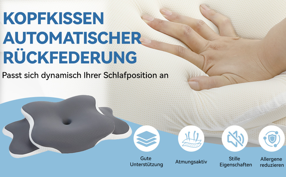 Подушка Silencomfort з Memory Foam: ортопедична, для сну на боці, спині та животі, з автоматичним відновленням форми
