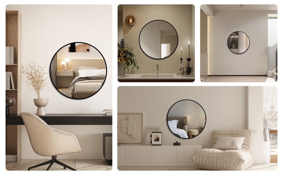 Дзеркало Spiegel для ванної кімнати 40x60 см, чорне, прямокутне, настінне, з металевим каркасом