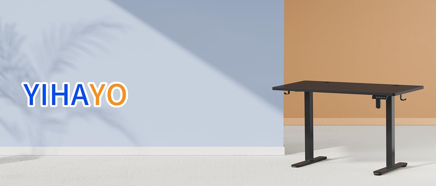 Електричний регульований стіл YIHAYO 140x60 см з пам'яттю, білий, для дому та офісу