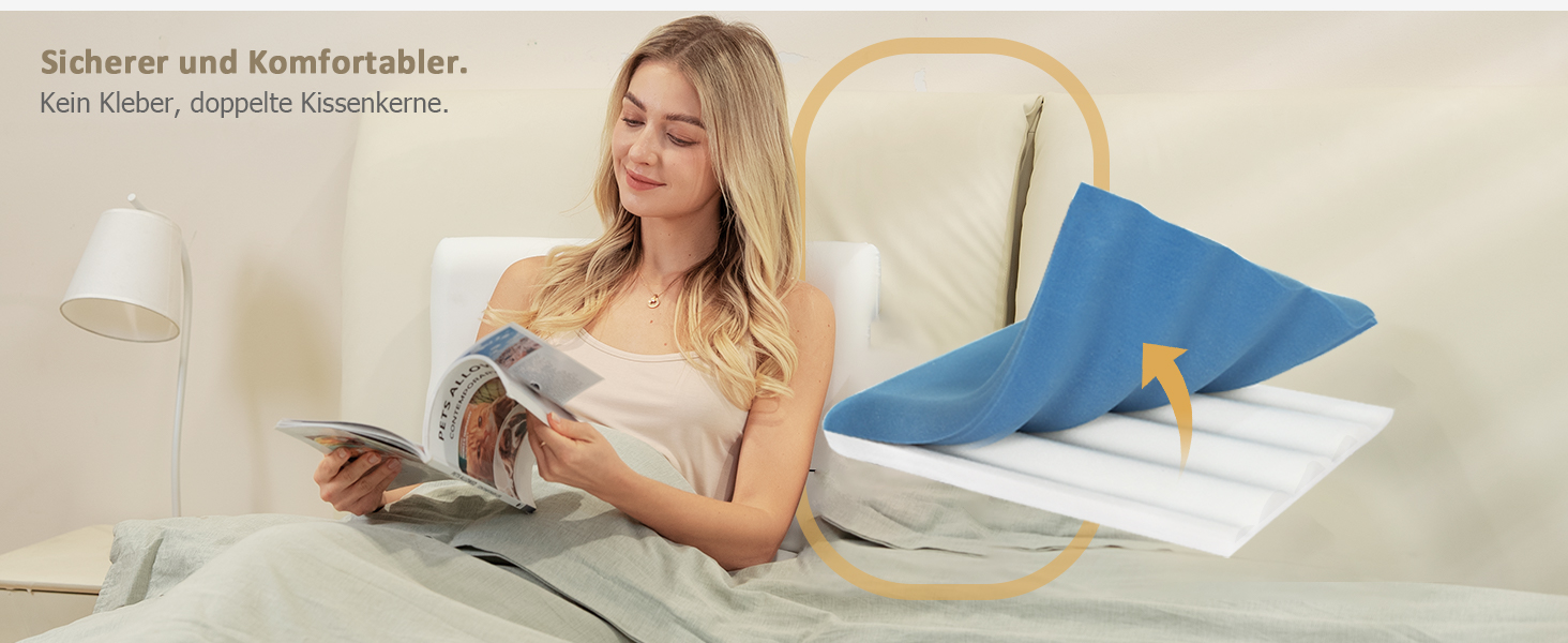 Подушка з піни Memory Foam Winthome з двостороннім регулюванням жорсткості 60x40x10 см, біла. Ортопедична подушка для сну на спині, боці та животі, сертифікат Oeko-Tex