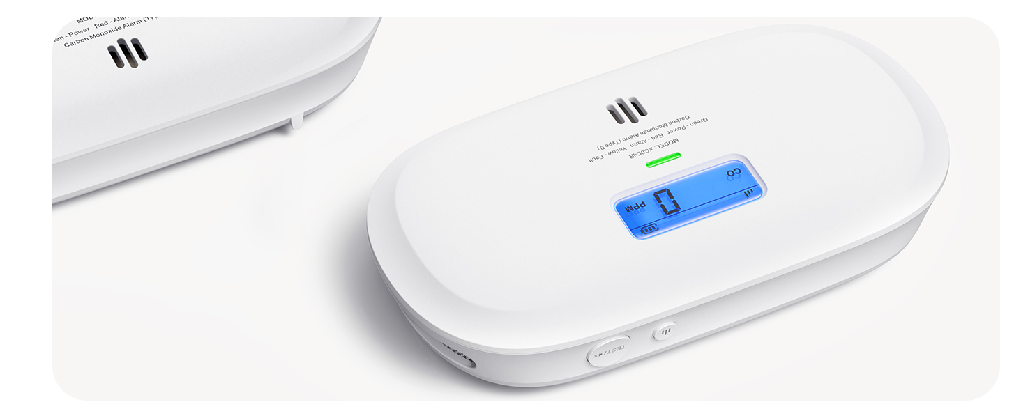 X-Sense Детектор чадного газу XC0C-iR з LCD-дисплеєм, сертифікат TÜV Rheinland, керування через додаток, змінна батарея, 1 шт. Білий