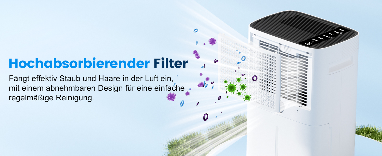 Електричний осушувач повітря 20л/день, високої продуктивності, з функцією сушіння білизни, таймером та системою відтавання, для приміщень до 200 м³/60 м², підходить для квартир, ванних кімнат, підвалів, гарантія 10 років