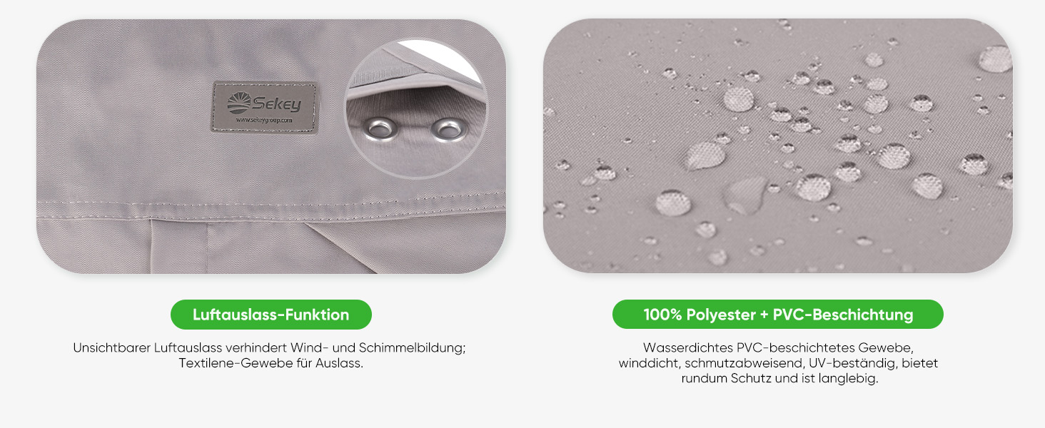 Захисний чохол для парасольки/газонного парасольки, сірий, 260x65 см