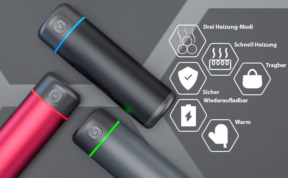 Електричний грієчка для рук EXTSUD 10000mAh: портативний зарядний пристрій, Powerbank, подарунок на зиму для чоловіків та жінок сірого кольору