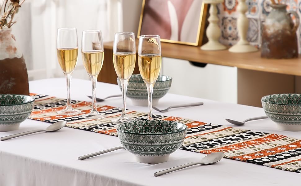 Набір посуду Vancasso MANDALA 48 предметів: сервіз для 12 осіб, ручна робота, богемський стиль