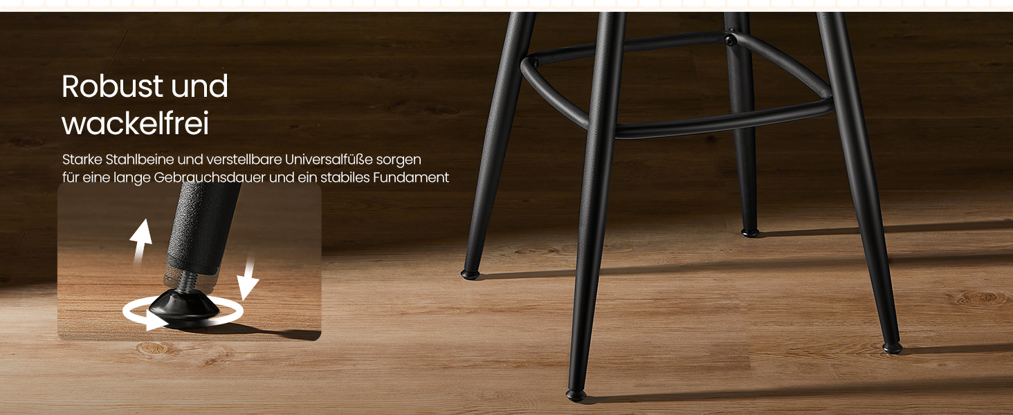 EKHO Collection - Набір барних стільців з 2 штук зі штучної шкіри - карамельно-коричневий / 54 x 54 x 91 см