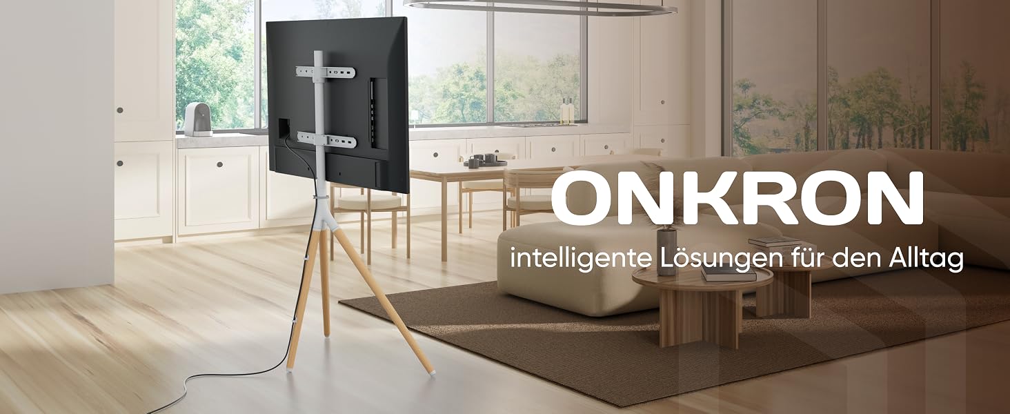 Підставка-штатив для телевізора ONKRON TS1220-B (білий), 32-65 дюймів, до 35 кг, VESA 400x400