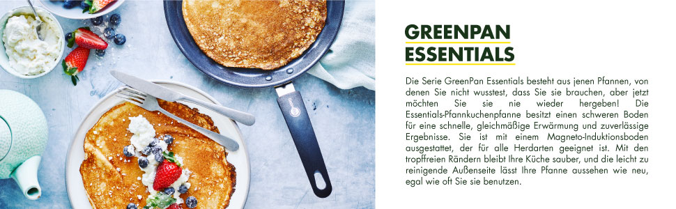 Набір керамічних сковорідок GreenPan Essentials з антипригарним покриттям - 24 см 28 см, Чорний