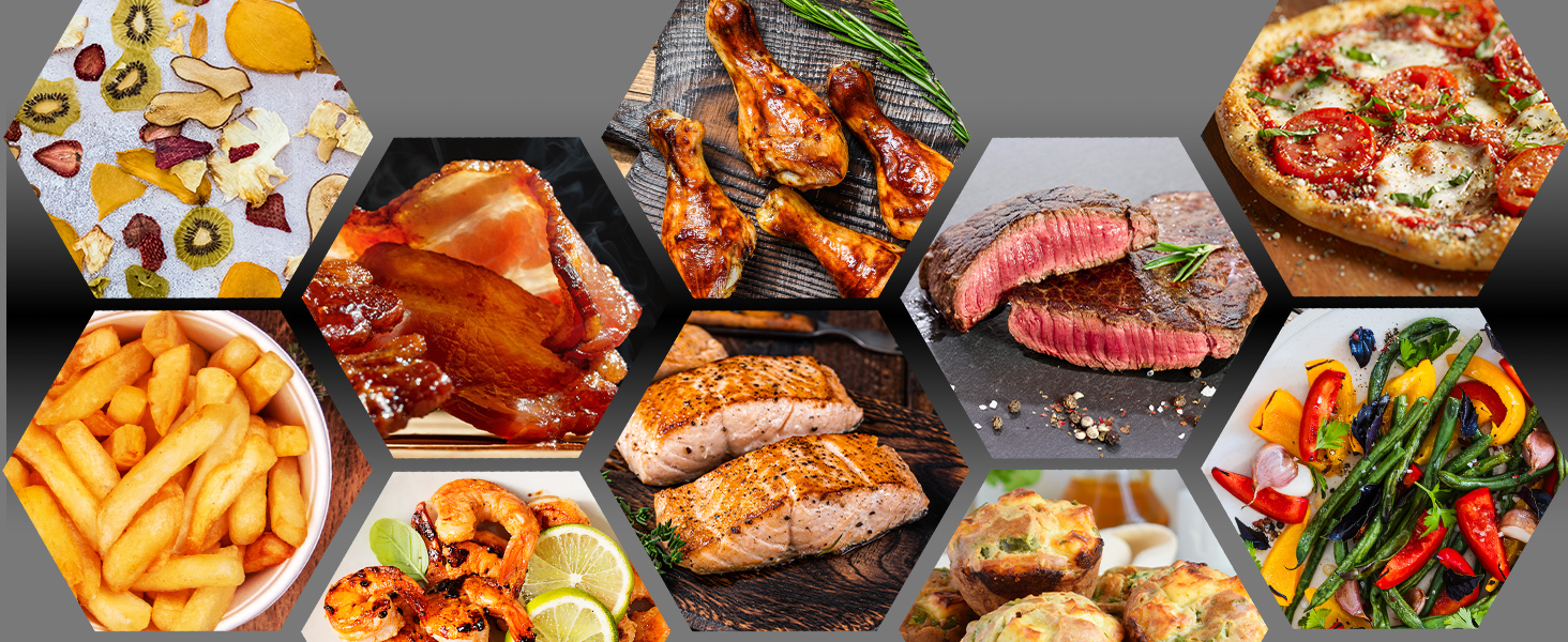 MEDION P20 XXL Фритюрниця з гарячим повітрям з 2 камерами (8,7 л, Airfryer, 2600 Вт, подвійна камера, 10 автоматичних програм, 2 висувні ящики, віконце, Dual Airfryer, ILAG PFAS-free, MD11760) матово-білий, матово-сірий